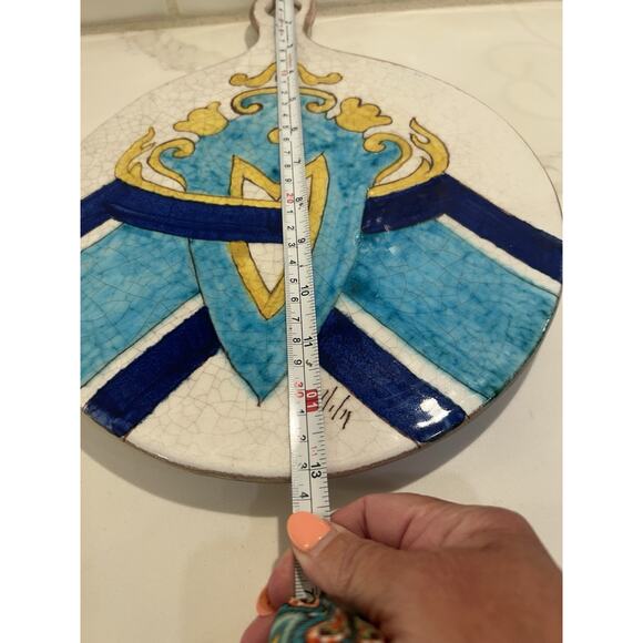 Ravello Pottery Tray Plate 1/1 Geometric Design Italian 10" Kitchen Wall Table - Picture 5 of 7